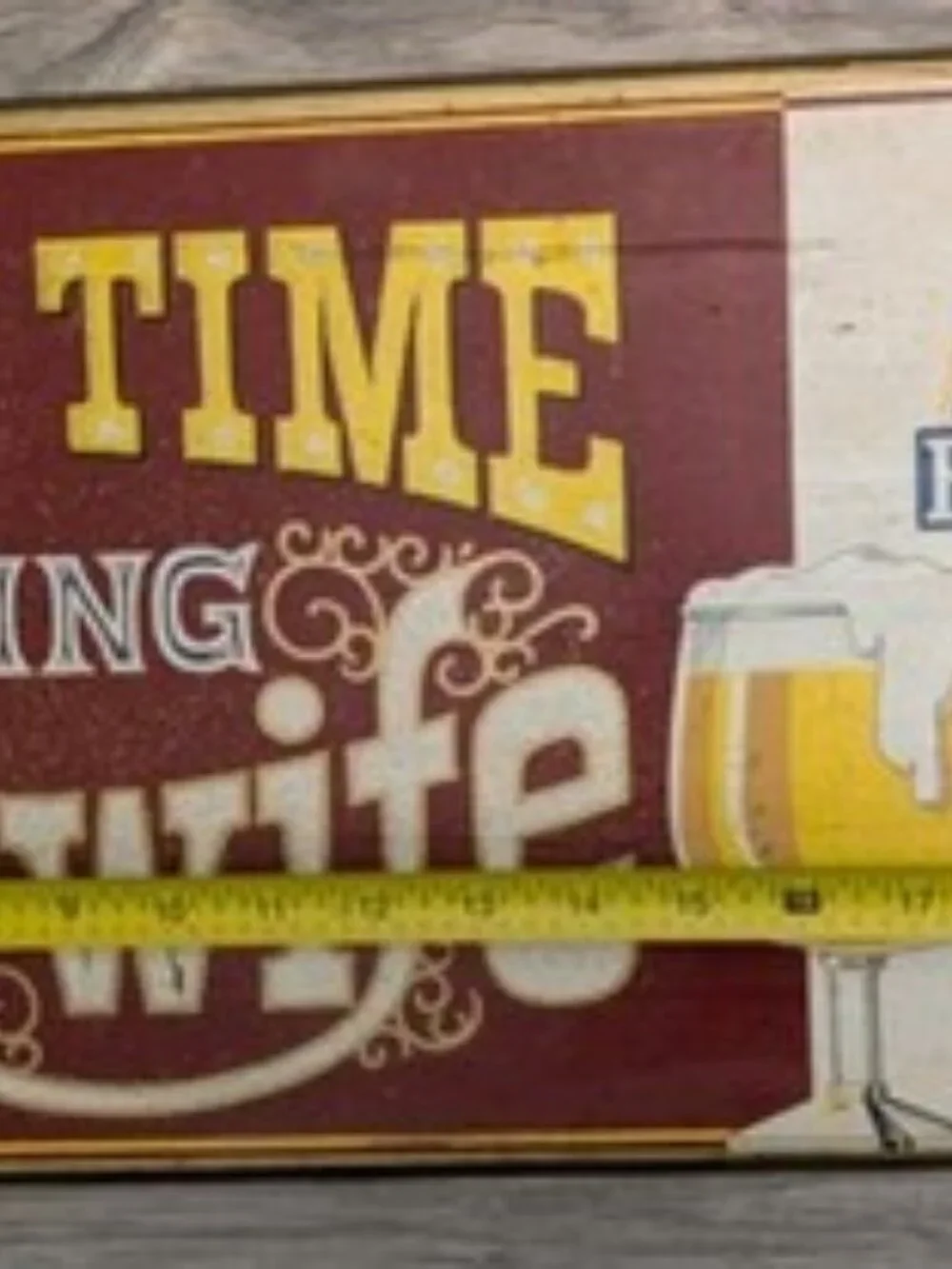 Vintage Pabst Blue Ribbon. PBR Wood Sign Next Time Bring Your Wife Bar 23.5 x 11